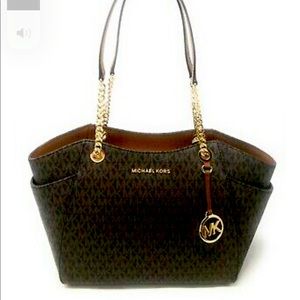 New Michael Kors Large Jet Set Signature Bag